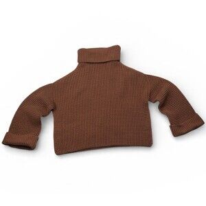 Free People Park City Pullover Sweater Chunky Knit Turtleneck Ivory Size XS